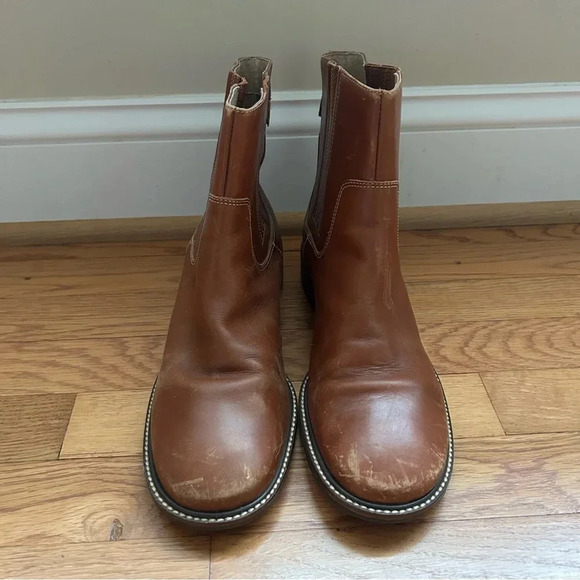 LL Bean Women's Brown Fashion Dress Leather Ankle Boots Size 10 - Picture 2 of 6